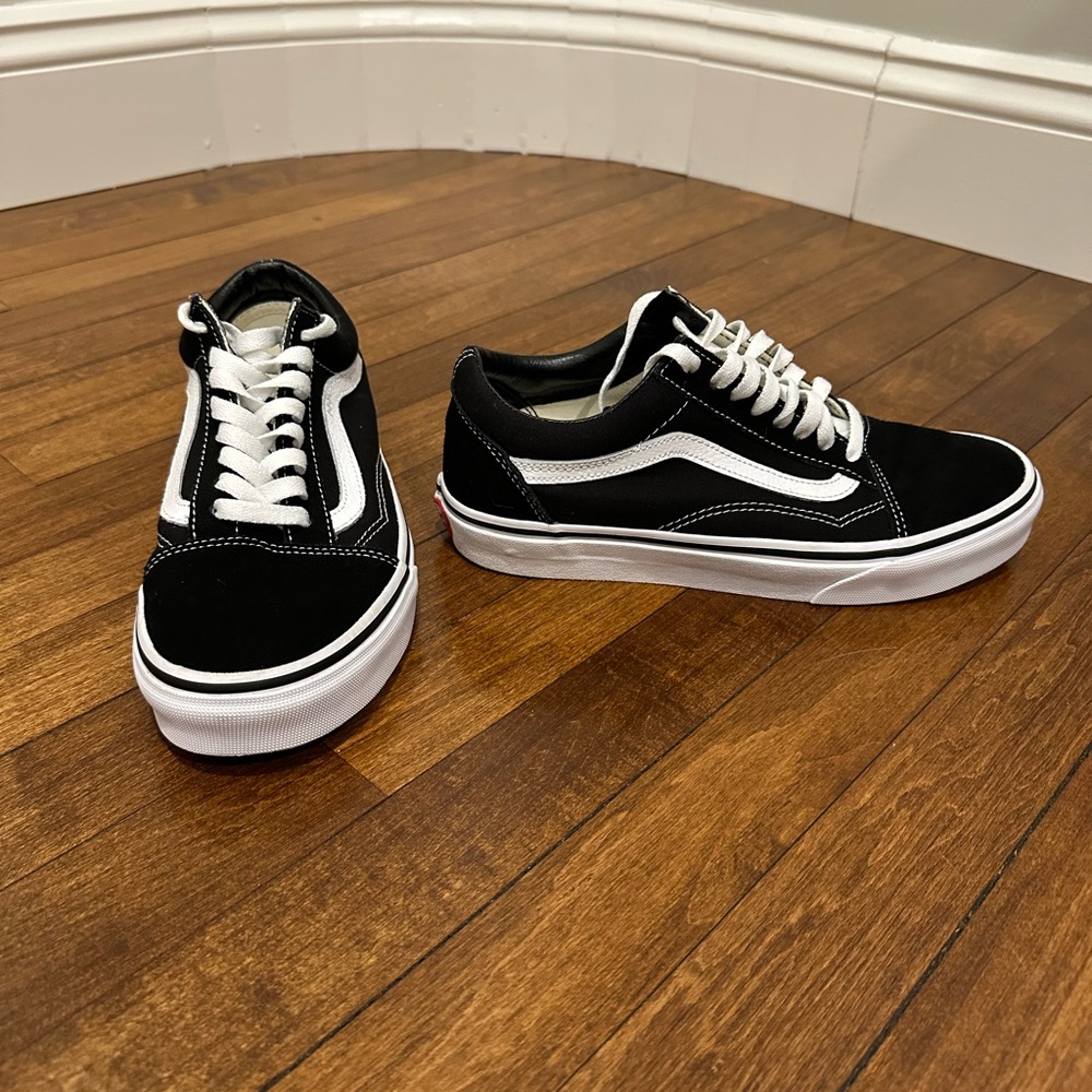 Vans Black and White Low-Top Shoes